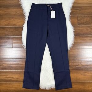 Quince Women's Size 6 Navy Blue Stretch Crepe Ankle Pants